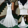 2013 la más nueva sirena china de venta diseño-caliente rebordeó el vestido de boda nupcial